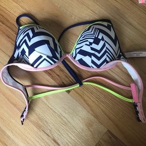 Multicolored bikini top never worn new with tags